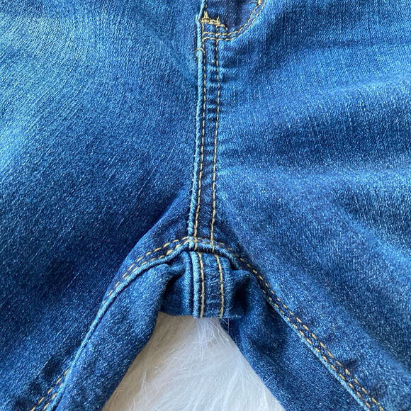 Mudd Jeans Sz 7 FLX Stretch Juniors High-Rise Legging Distressed Dark Wash Blue - Picture 10 of 11